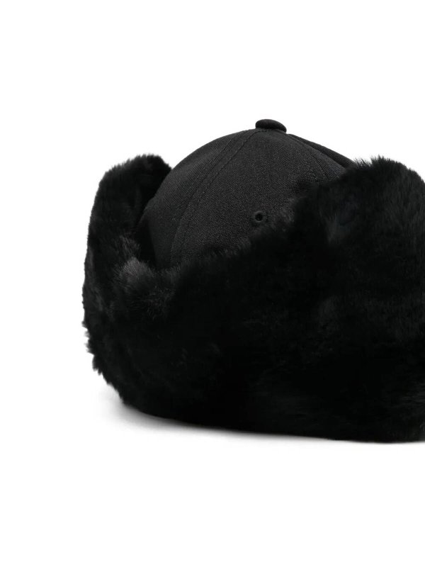 Y-3: hats & caps online - Faux Fur Baseball Cap