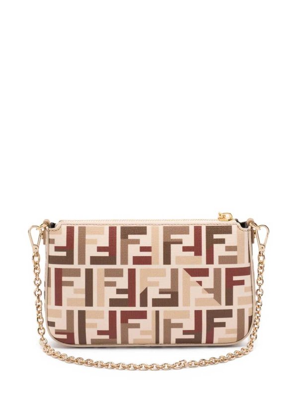 Ff Fabric Baguette Pouch With Chain shop online: FENDI