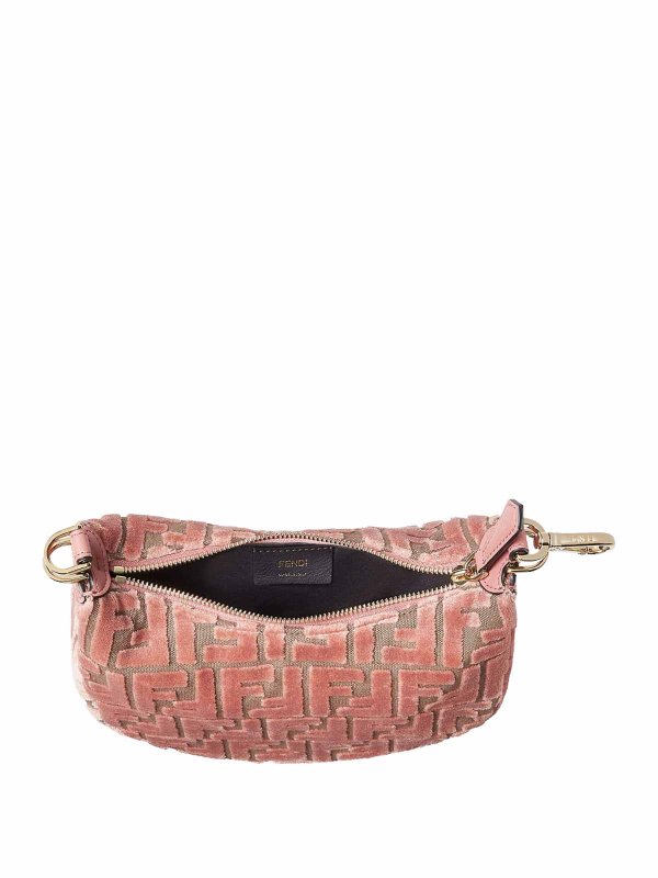 FENDI: cross body bags online - Graphy Mini Hobo Bag In Ff Jacquard Velvet