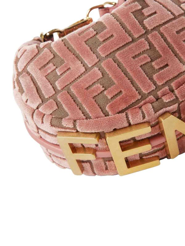 Graphy Mini Hobo Bag In Ff Jacquard Velvet shop online: FENDI