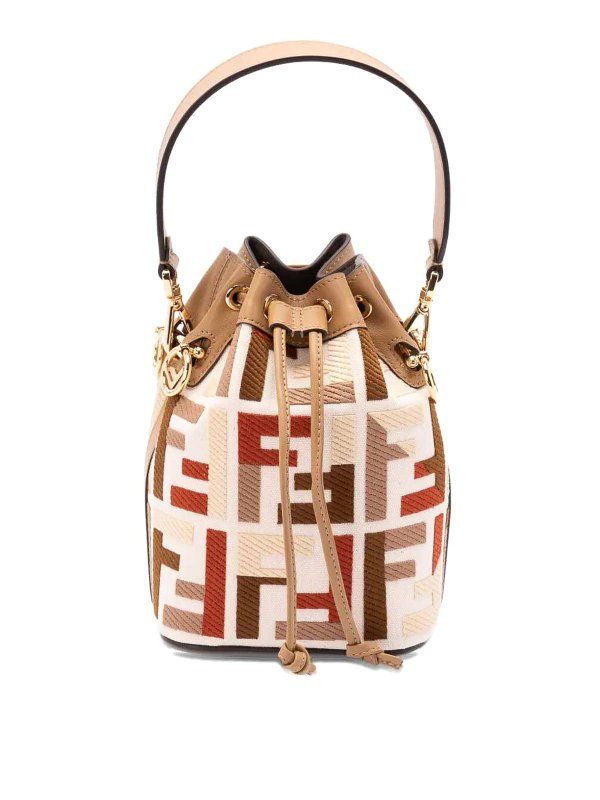 FENDI: Bucket bags - Mon Tresor Canvas Bucket Bag