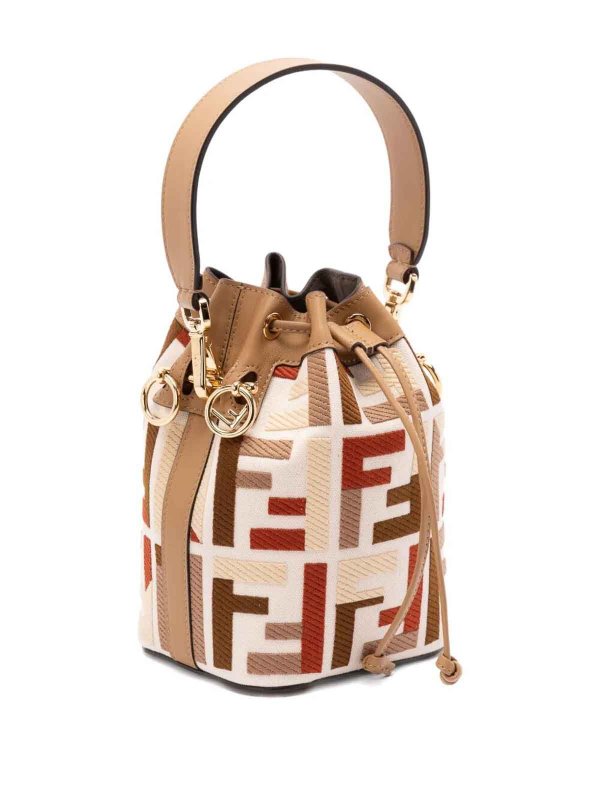 FENDI: Bucket bags online - Mon Tresor Canvas Bucket Bag