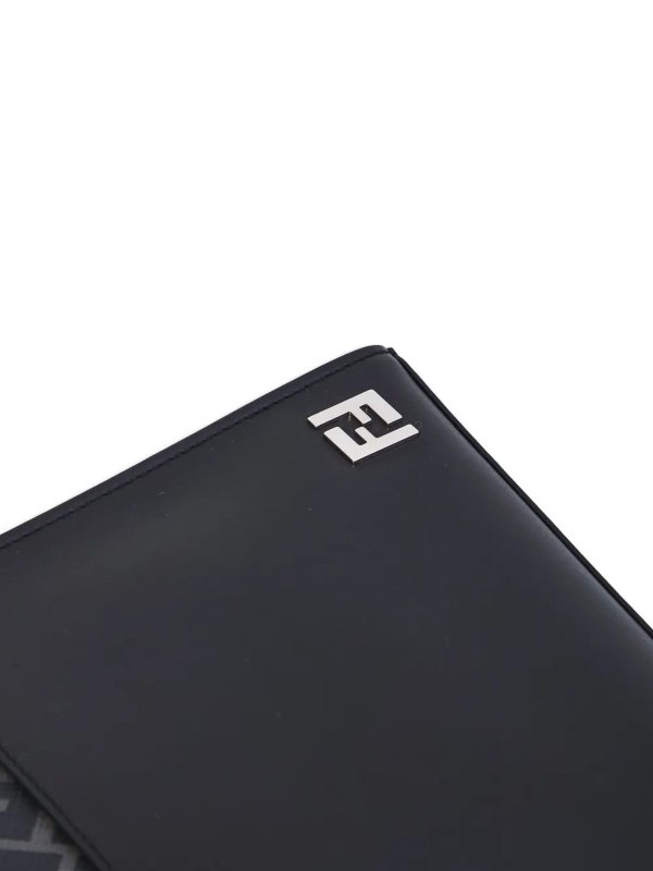 The Best Shops FENDI: clutches - Leather And Canvas Ff Squared Clutch