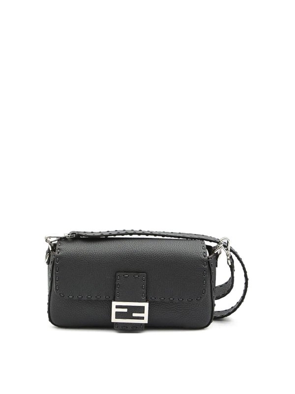 FENDI: cross body bags - Baguette Macro-Stitch Messenger Bag