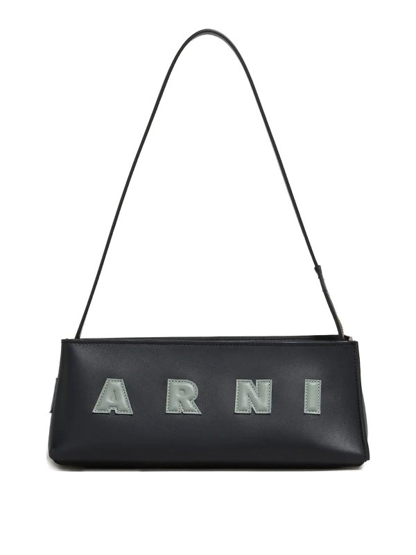Marni: cross body bags - Leather Museo Baguette Bag