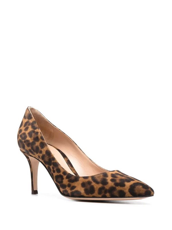 Gianvito Rossi: court shoes online - Gianvito 70 Leopard-Print Suede Pumps