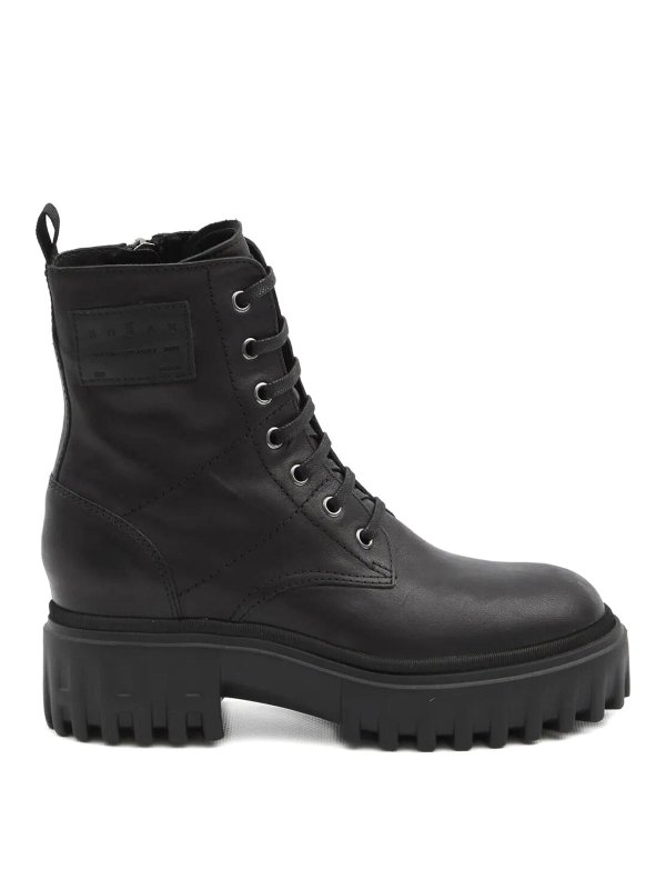 HOGAN: boots - H700 Chunky Biker Boots In Leather