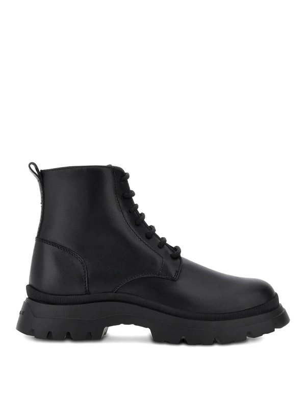 HOGAN: boots - H692 Lace-Up Leather Boots With Zip