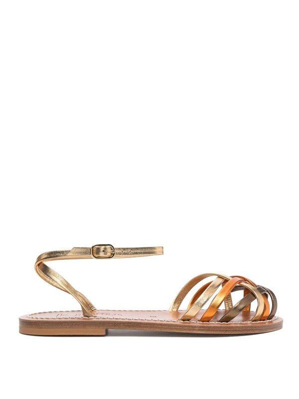 K JACQUES: sandals - Demetria Metallic Sandals