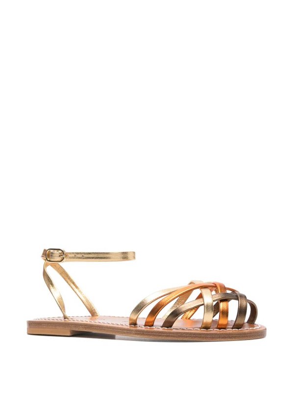 K JACQUES: sandals online - Demetria Metallic Sandals