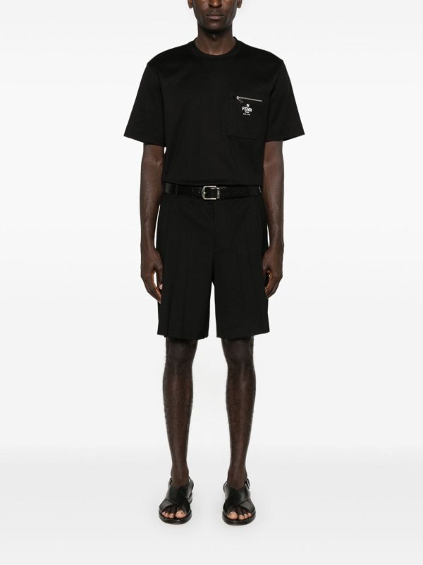 FENDI: t-shirts online - ` Roma` Print T-Shirt