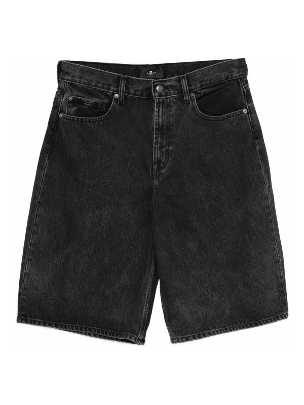 7 FOR ALL MANKIND: Trousers Shorts - `Wide Leg Shorts Caviar` Shorts