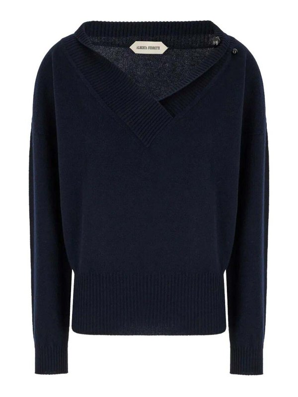 ALBERTA FERRETTI: Suéteres con cuello pico - Suéter Cuello Redondo - Azul