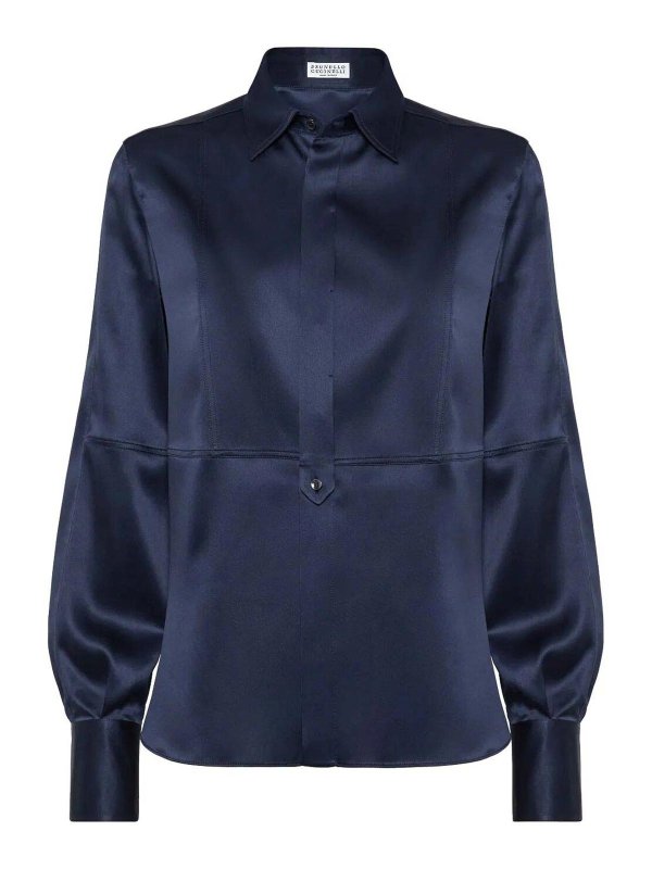 BRUNELLO CUCINELLI: shirts - Satin Shirt With Monili