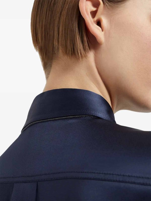 The Best Shops BRUNELLO CUCINELLI: shirts - Satin Shirt With Monili