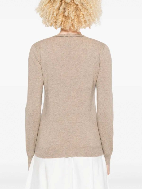 The Best Shops BRUNELLO CUCINELLI: Strickpullover mit Rundhalsausschnitt - Rundhalspullover - Braun