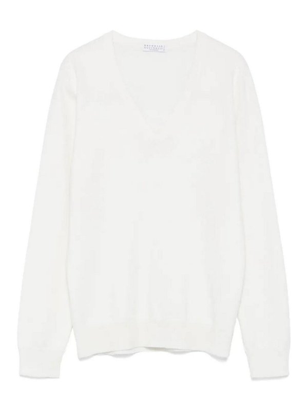 BRUNELLO CUCINELLI: Pull col rond - Pull Col Rond - Blanc