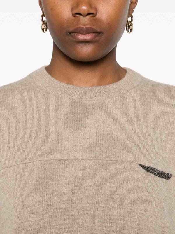 Suéter Cuello Redondo - Marrón shop online: BRUNELLO CUCINELLI