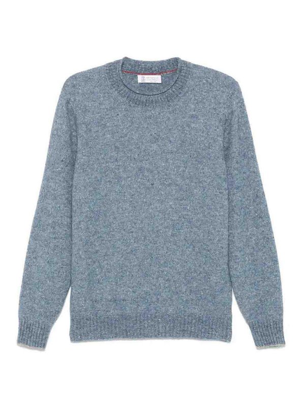 BRUNELLO CUCINELLI: Suéteres con cuello pico - Suéter Cuello Redondo - Blanco