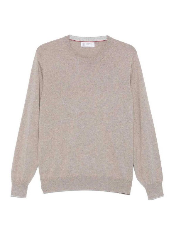 BRUNELLO CUCINELLI: Suéteres con cuello pico - Suéter Cuello Redondo - Negro