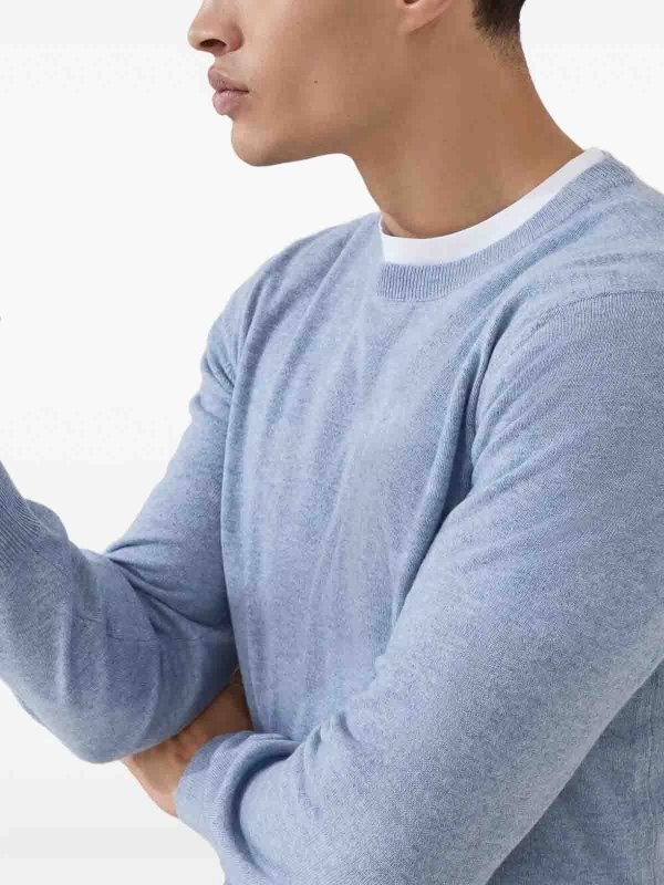 The Best Shops BRUNELLO CUCINELLI: Strickpullover mit Rundhalsausschnitt - Rundhalspullover - Weiß