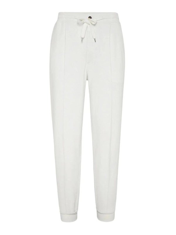 BRUNELLO CUCINELLI: Pantalons casual - Pantalons Décontractés - Crème