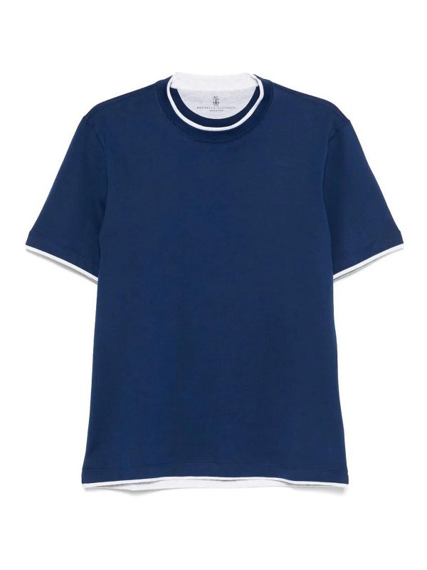 BRUNELLO CUCINELLI: t-shirts - T-Shirt With Faux-Layering