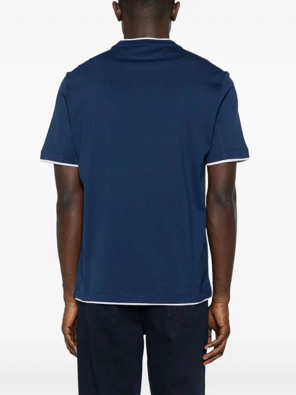 T-Shirt With Faux-Layering shop online: BRUNELLO CUCINELLI