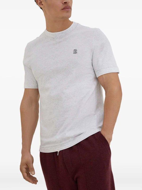 BRUNELLO CUCINELLI: t-shirts online - T-Shirt With Faux-Layering