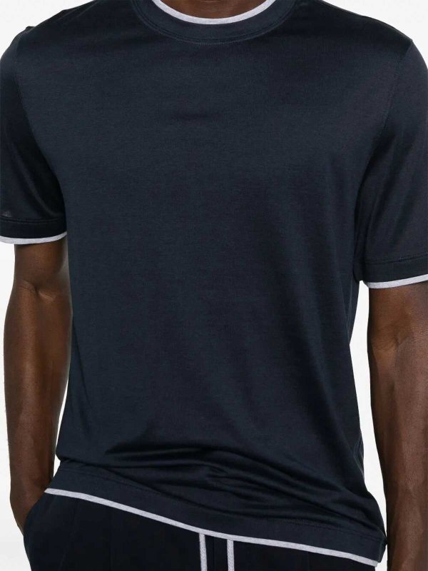 T-Shirt With Faux-Layering shop online: BRUNELLO CUCINELLI