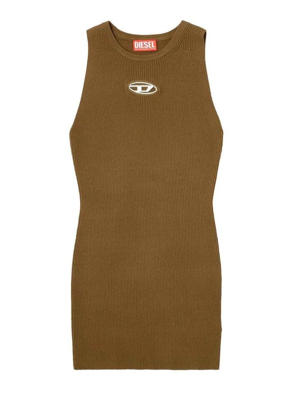 DIESEL: Robe longueur genou - Robe Au Genou - Vert