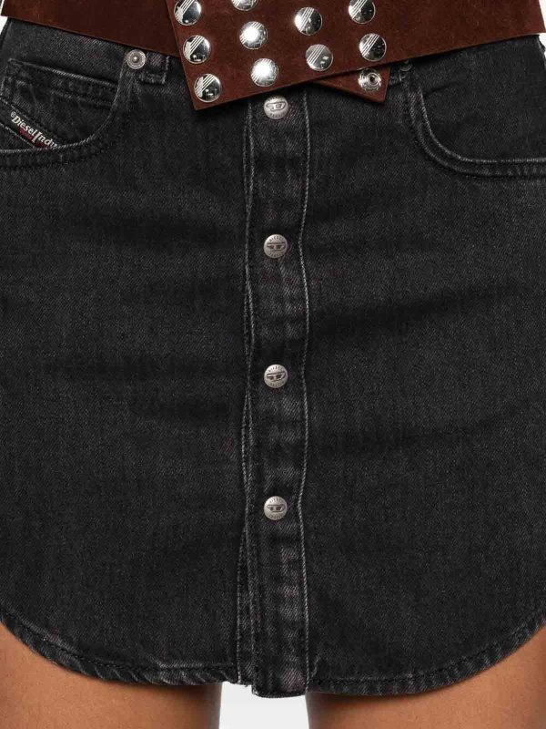 The Best Shops DIESEL: ニーレングススカート＆ミディ丈 - 膝丈/ミディスカート - 黒