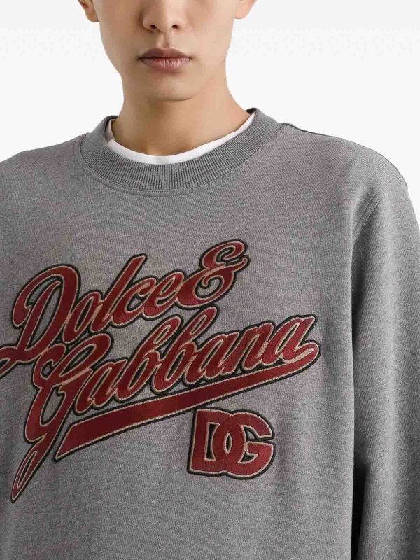 The Best Shops DOLCE & GABBANA: Sweatshirts & Sweaters - Long Sleeve Crew-Neck Sweatshirt