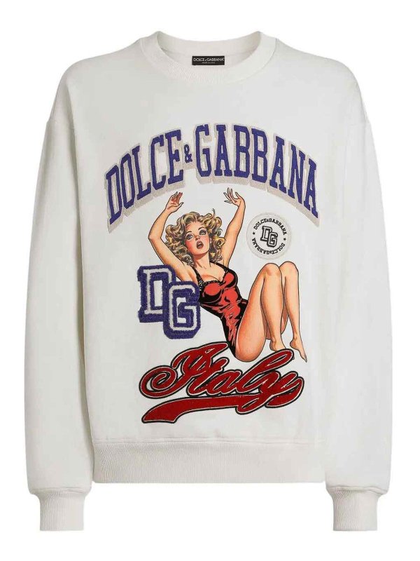 DOLCE & GABBANA: Sweatshirts & Sweaters - Long Sleeve Crew-Neck Sweatshirt