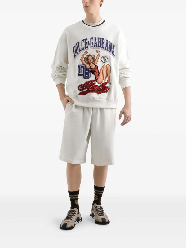 DOLCE & GABBANA: Sweatshirts & Sweaters online - Long Sleeve Crew-Neck Sweatshirt
