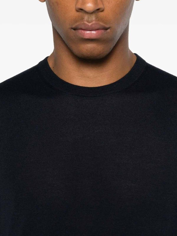 The Best Shops DRUMOHR: Suéteres con cuello pico - Suéter Cuello Redondo - Azul Oscuro