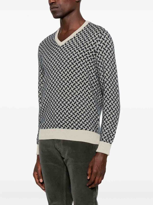The Best Shops DRUMOHR: crew necks - Long Sleeve V-Neck Sweater