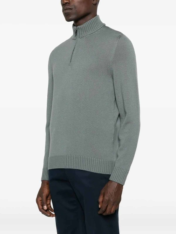 Long Sleeve Mock-Neck Zip Sweater shop online: DRUMOHR