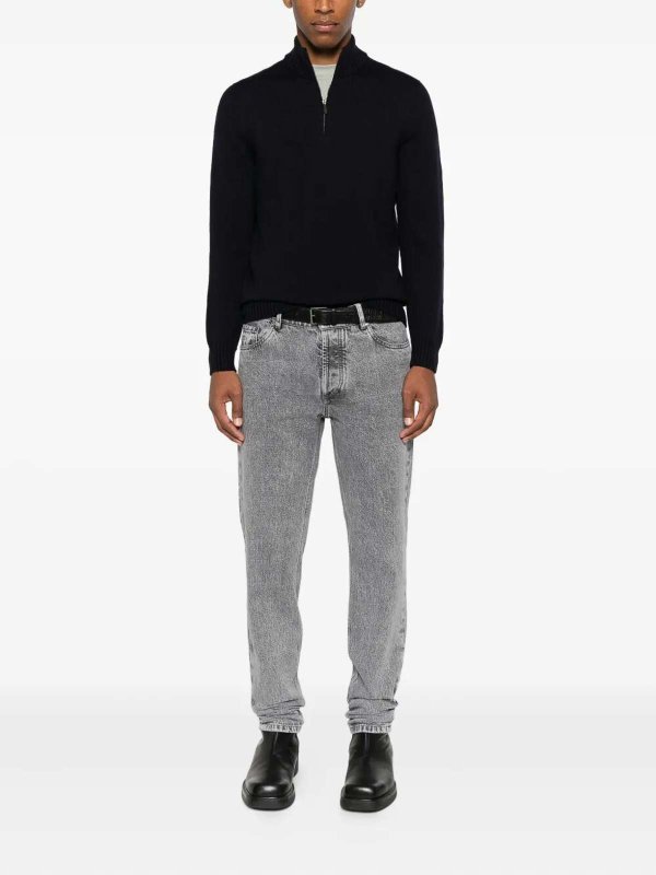DRUMOHR: crew necks online - Long Sleeve Mock-Neck Zip Sweater
