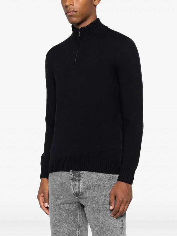 The Best Shops DRUMOHR: crew necks - Long Sleeve Mock-Neck Zip Sweater