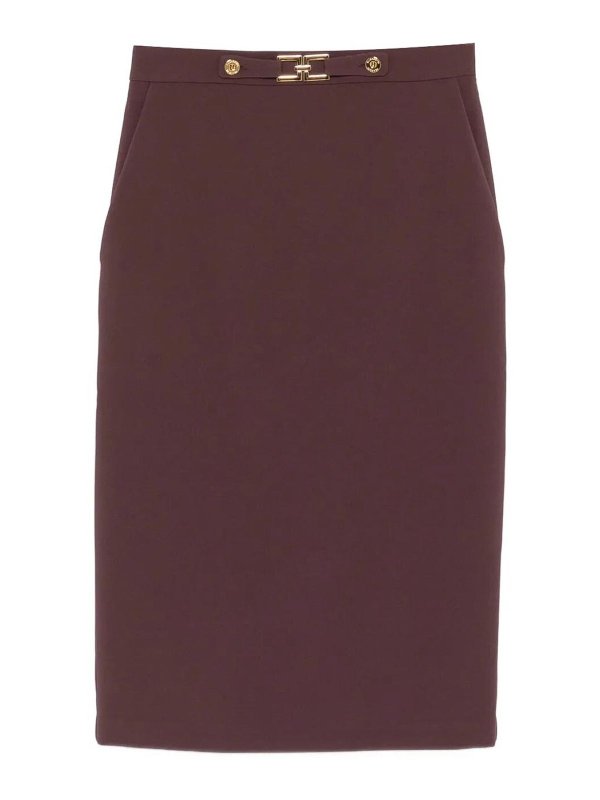 ELISABETTA FRANCHI: ニーレングススカート＆ミディ丈 - 膝丈/ミディスカート - 赤