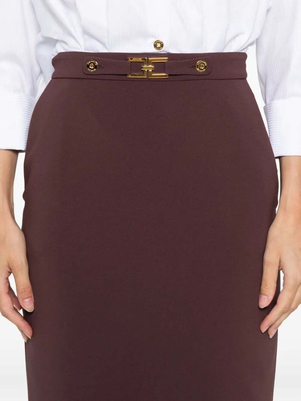 The Best Shops ELISABETTA FRANCHI: ニーレングススカート＆ミディ丈 - 膝丈/ミディスカート - 赤