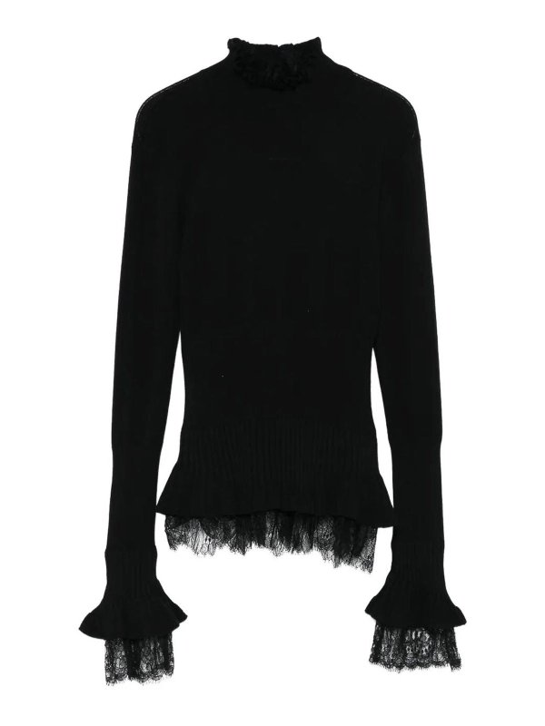 ERMANNO SCERVINO: Suéteres con cuello pico - Suéter Cuello Redondo - Negro