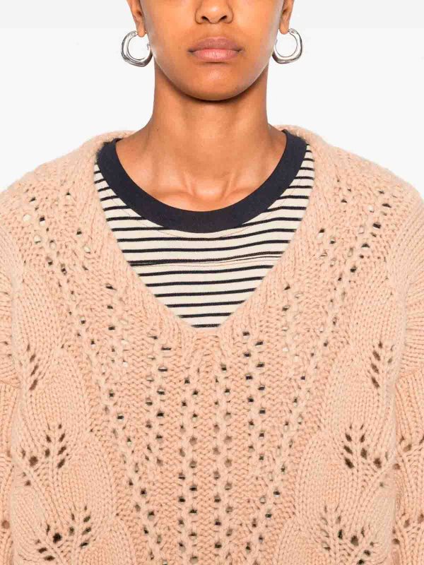 The Best Shops ERMANNO SCERVINO: crew necks - Long Sleeve V-Neck Sweater