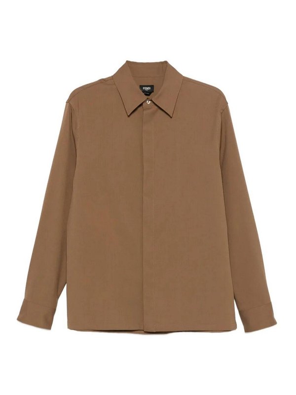 FENDI: shirts - Wool Gabardine Shirt