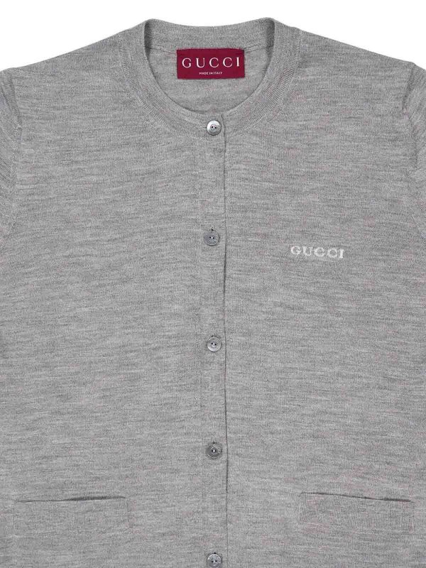 GUCCI: cardigans online - Long Sleeve Crew-Neck Cardigan