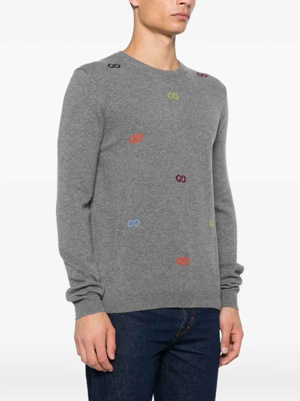 Long Sleeve Crew-Neck Cashmere Sweater shop online: GUCCI