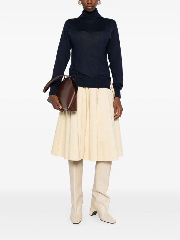 JIL SANDER: Strickpullover mit Rundhalsausschnitt online - Rundhalspullover - Blau