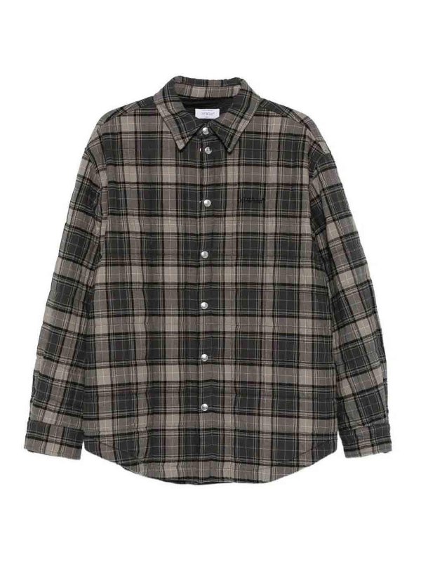 OFF-WHITE: Kurze Daunenjacken - Daunenjacke - Dunkelgrau