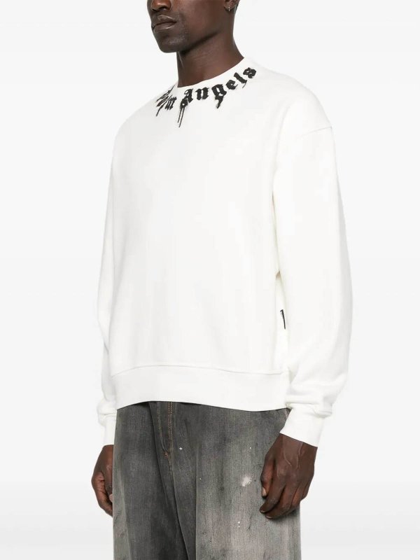 `Neck Logo` Regular Crew-Neck shop online: Palm Angels